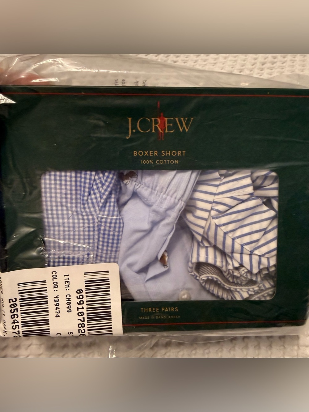 J. Crew Men's Boxer Shorts in garment-dyed Broken-in 100% cotton NWT M Box of 3